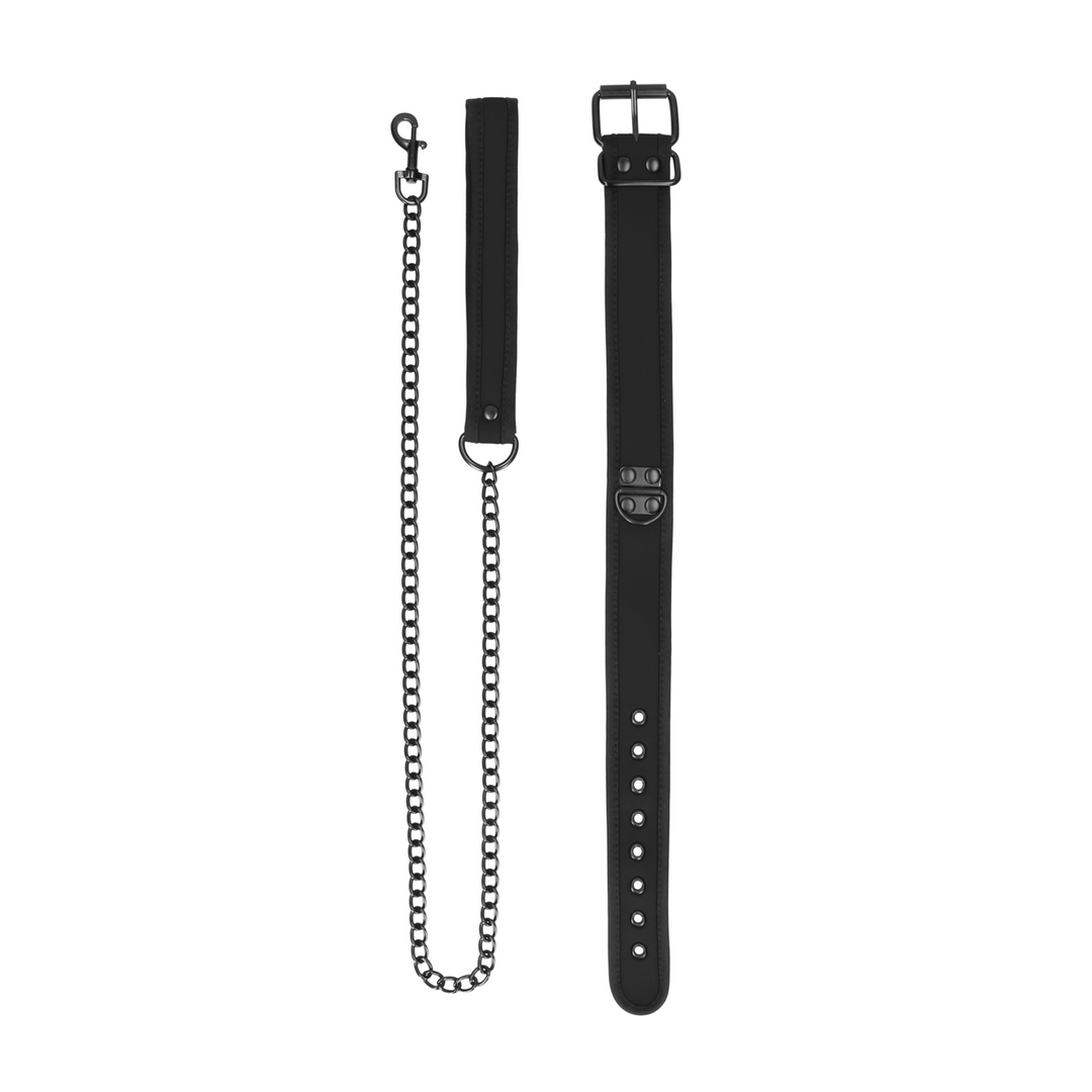Costrizione bondage Neoprene Collar with Leash – nera OU706BLK | Ouch!
