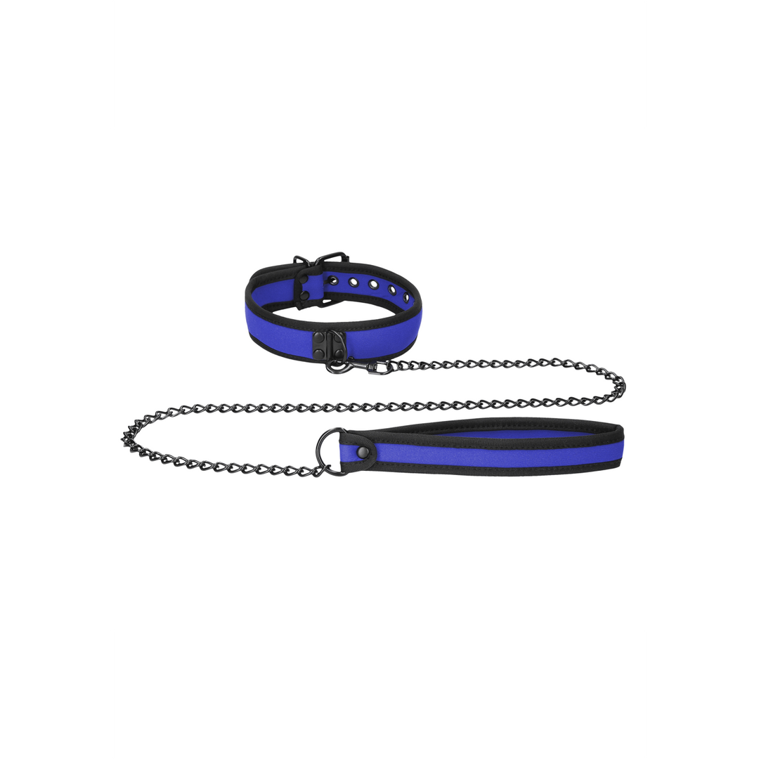 Atadura bondage Neoprene Collar with Leash – negra OU706BLU | Ouch!