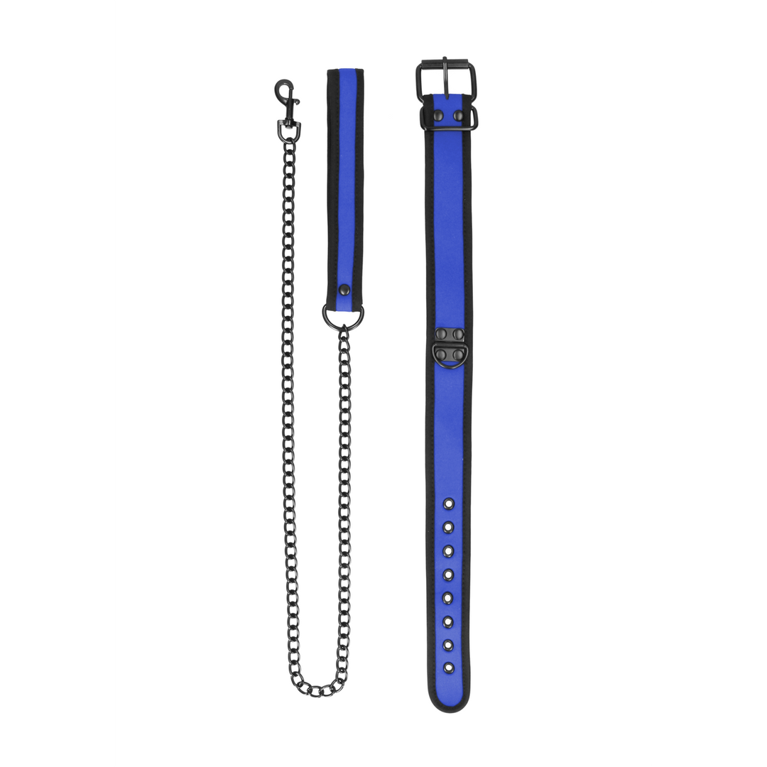 Atadura bondage Neoprene Collar with Leash – negra OU706BLU | Ouch!