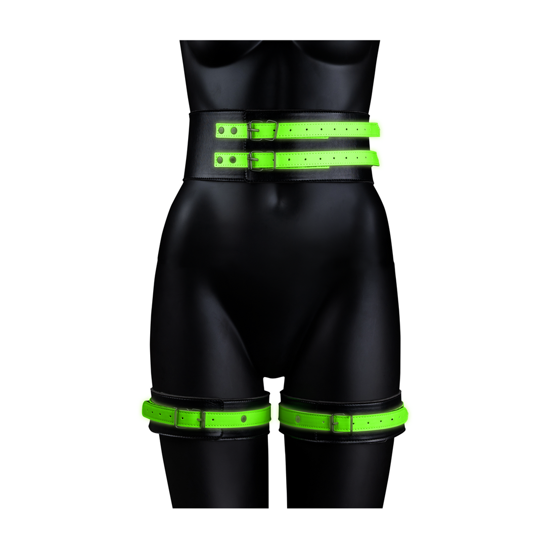 Manette Cuffs with Belt – fosforescente, verde | Ouch!