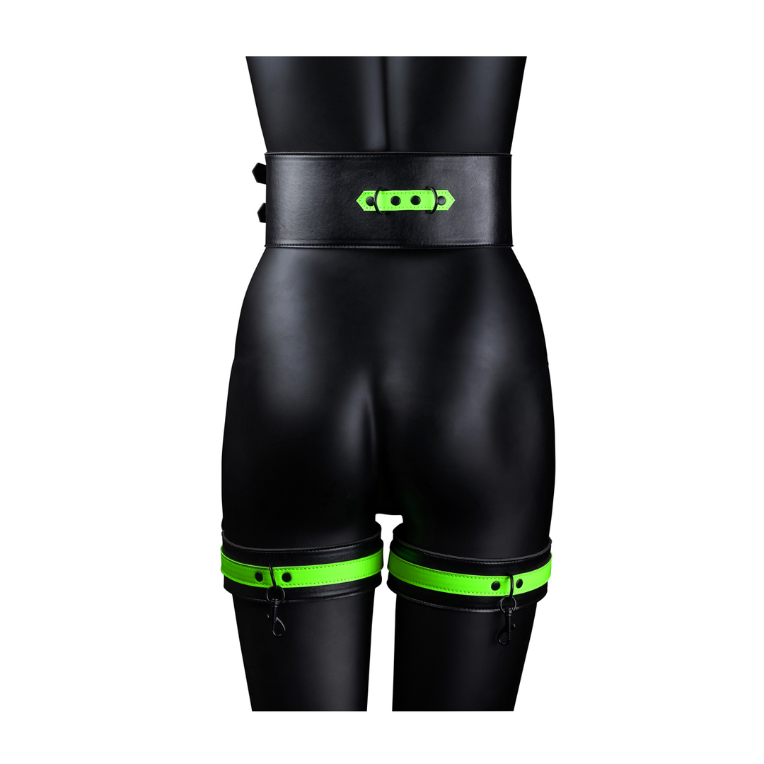 Manette Cuffs with Belt – fosforescente, verde | Ouch!