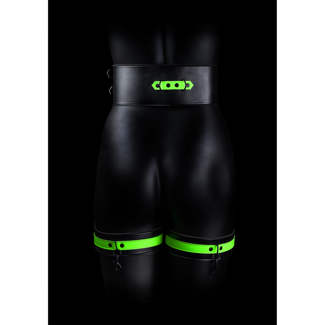 Manette Cuffs with Belt – fosforescente, verde | Ouch!