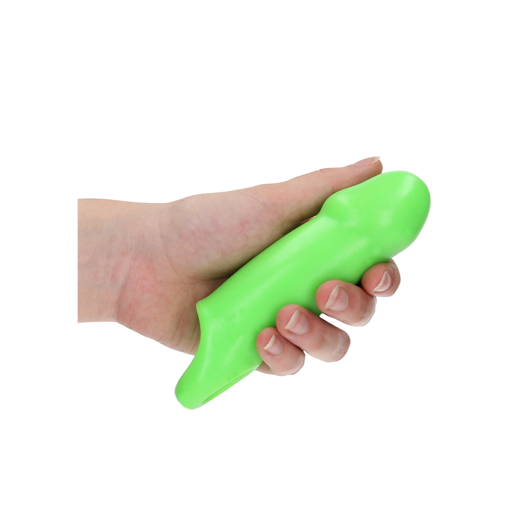 Costrizione bondage Smooth Thick Sheath – riscaldante, fosforescente, verde | Ouch!