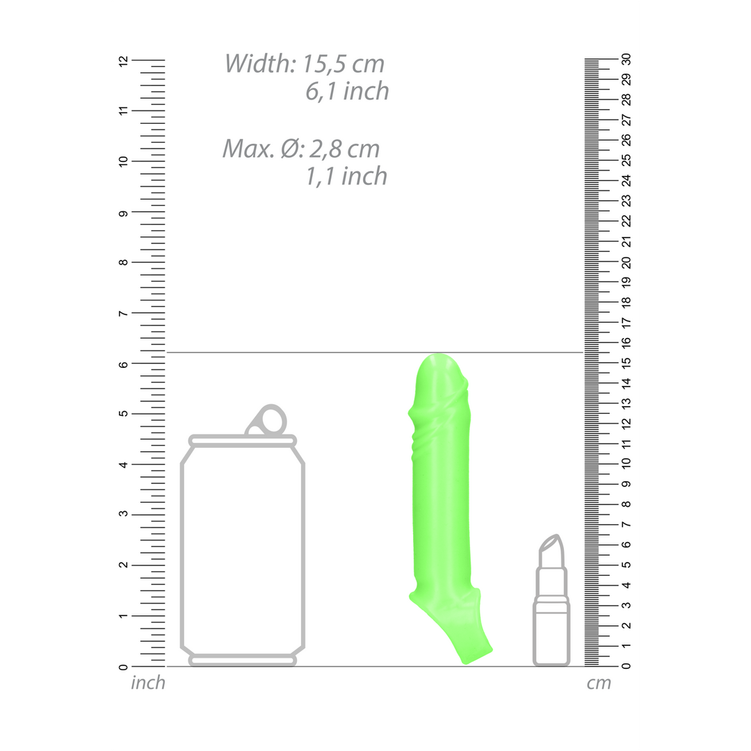 Atadura bondage Smooth Stretchable Sheath – con calor, fosforescente, verde | Ouch!