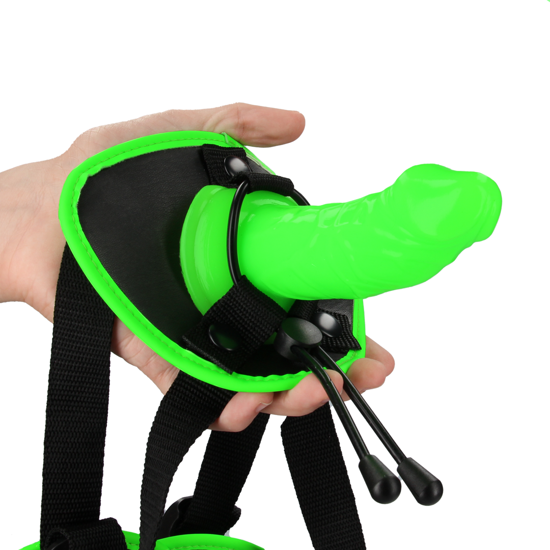 Harnais strap-on – phosphorescent, vert | Ouch!