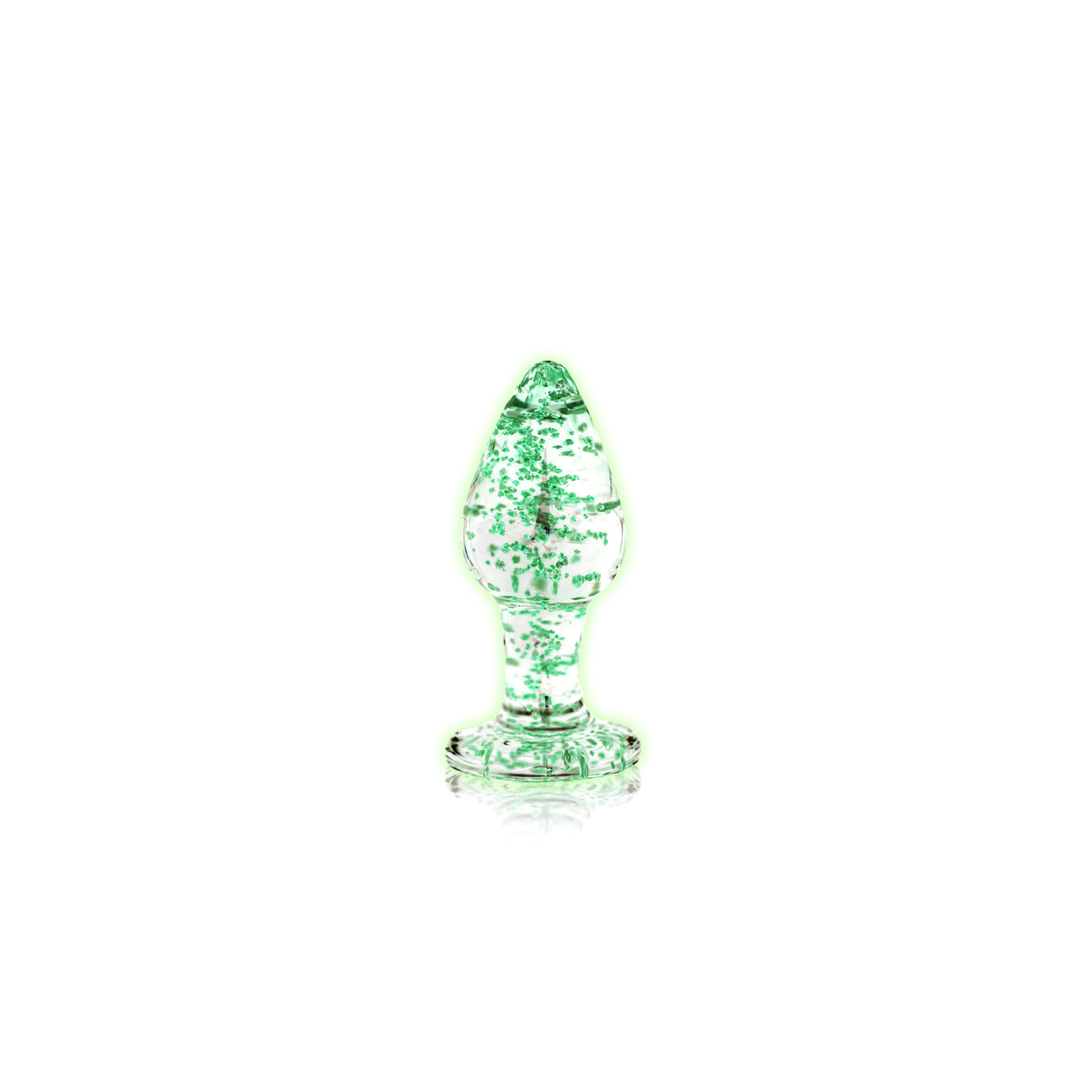 Butt plug 7 cm – glass, glow in the dark, clear | Ouch!