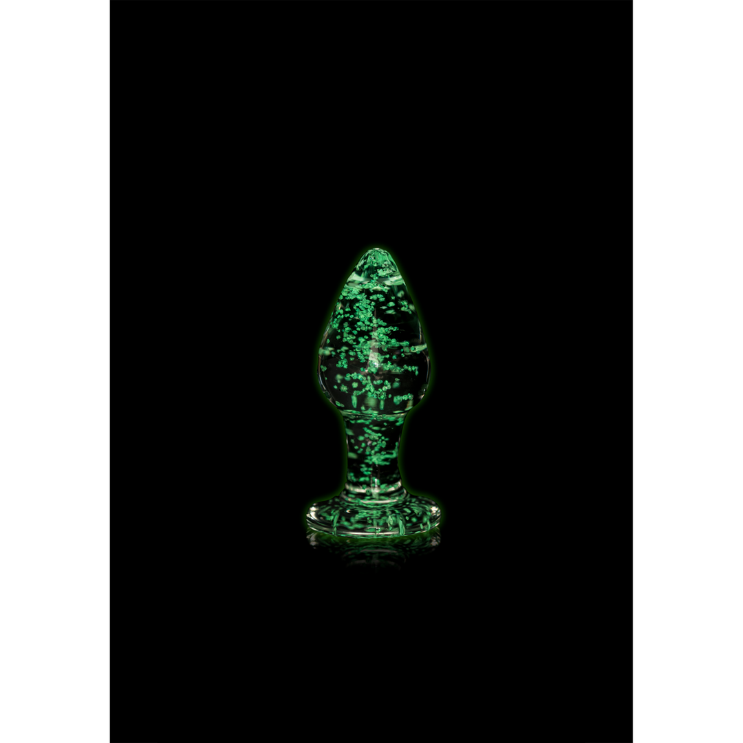 Butt plug 7 cm – glass, glow in the dark, clear | Ouch!