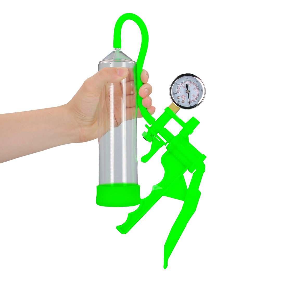 Bomba de pene Elite Beginner – fosforescente, verde | Ouch!