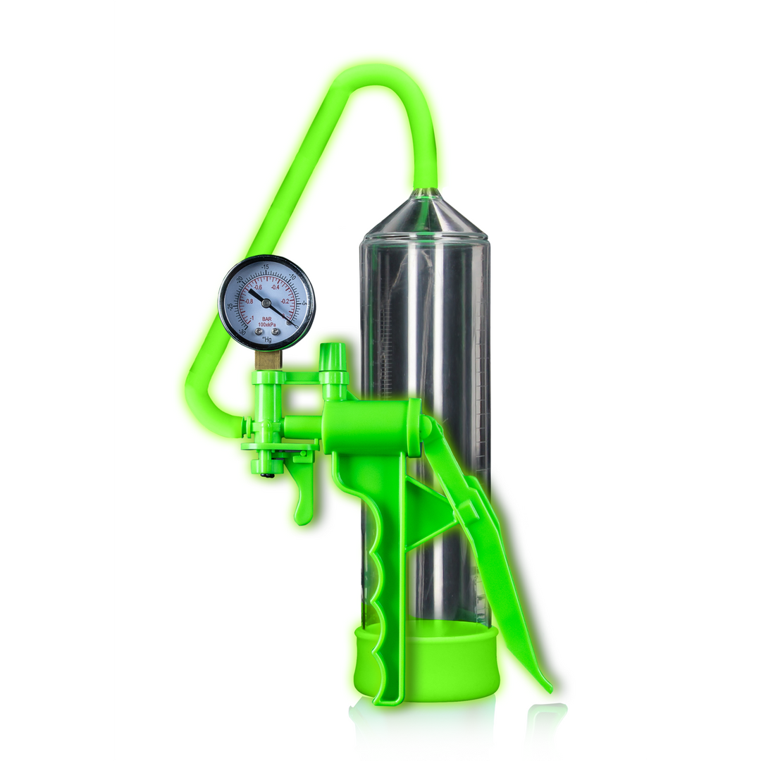 Bomba de pene Elite Beginner – fosforescente, verde | Ouch!