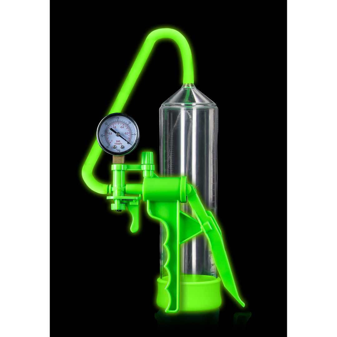 Bomba de pene Elite Beginner – fosforescente, verde | Ouch!