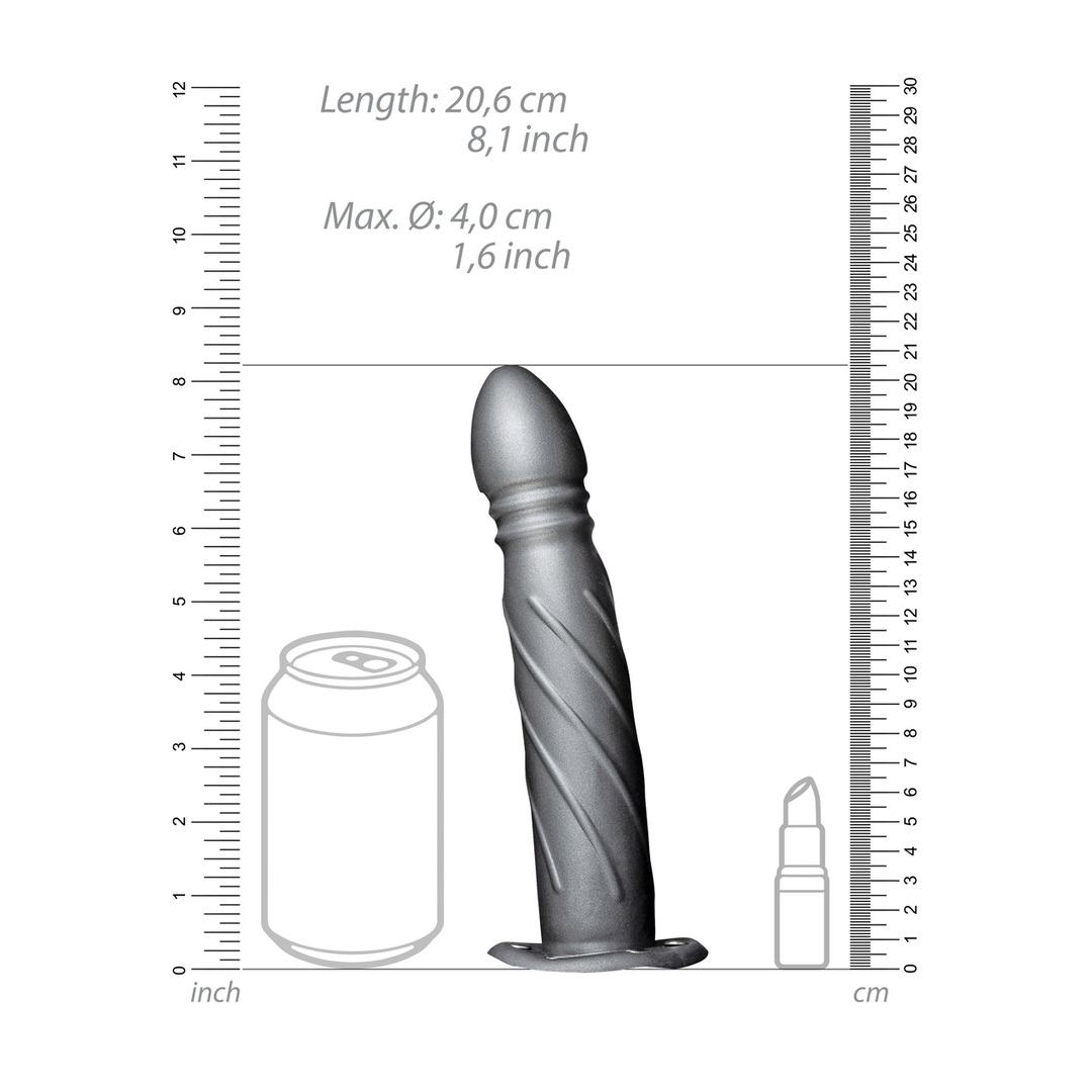 Twisted Hollow Strap-On - 8 / 20 cm - Gunmetal
