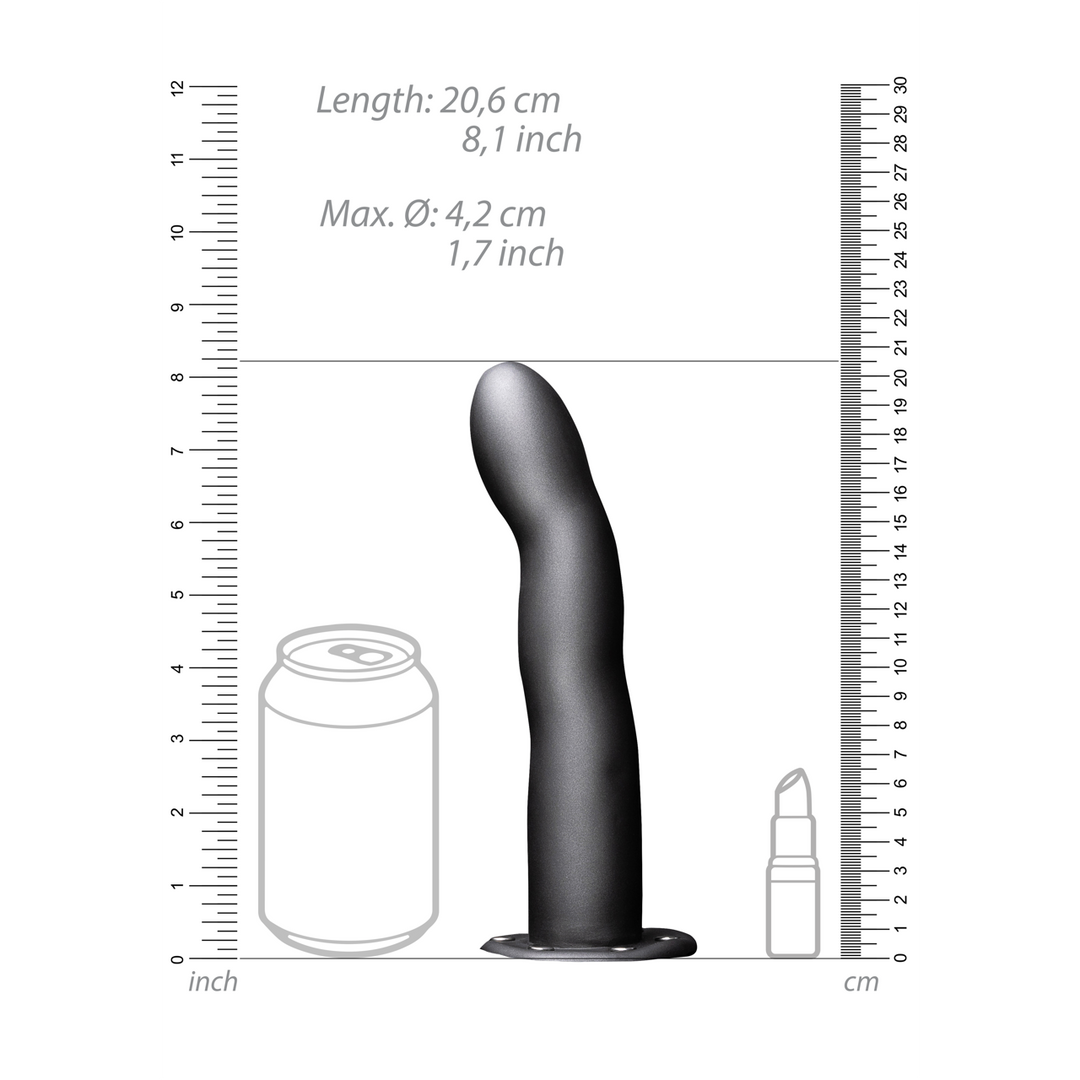 Curved Hollow Strap-On - 8 / 20 cm - Gunmetal
