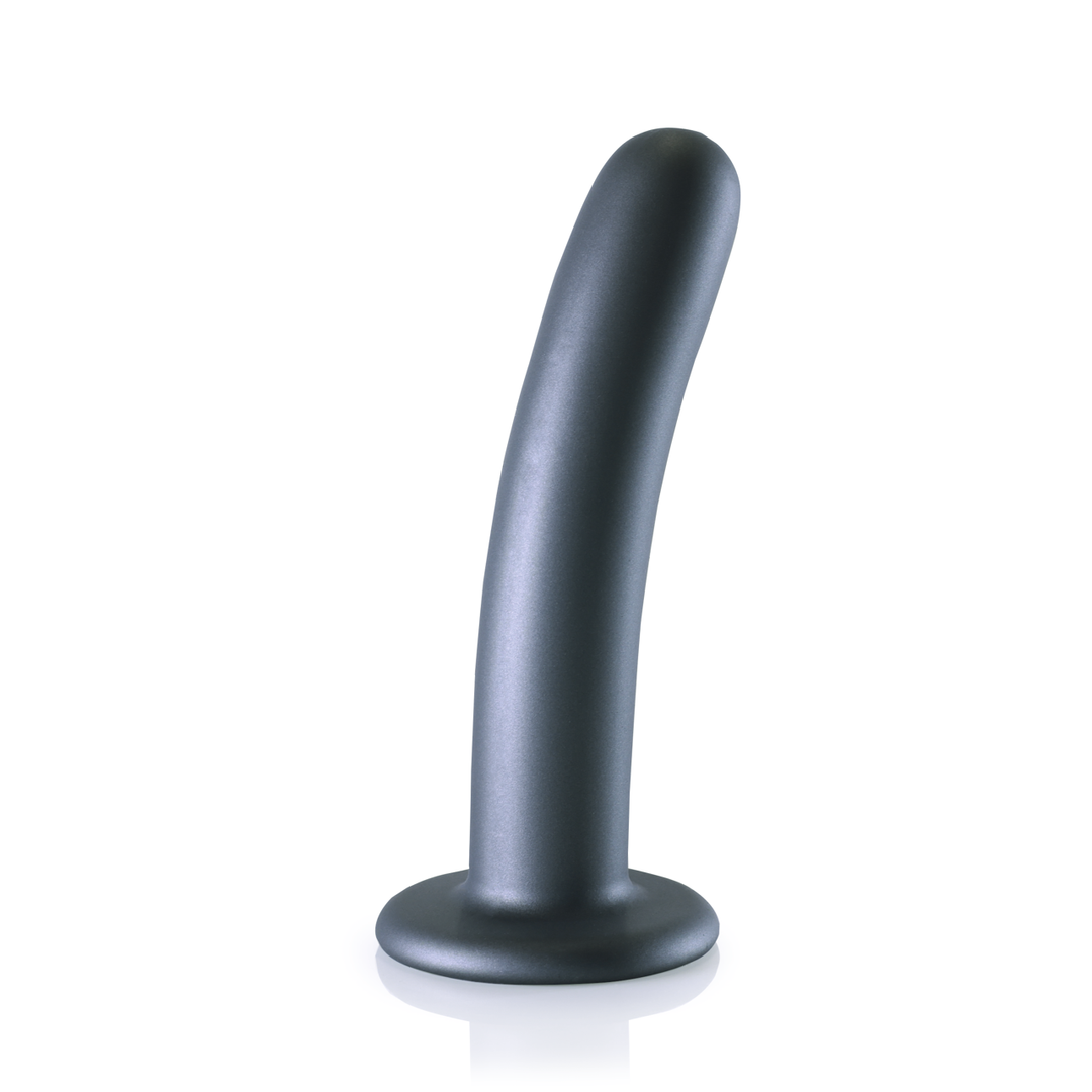Smooth Silicone G-Spot Dildo - 6'' / 14.5 cm - Gunmetal
