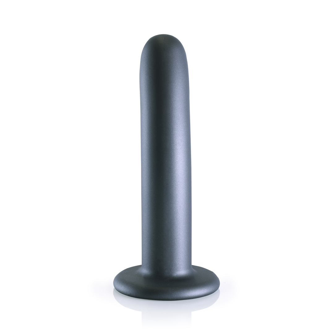 Smooth Silicone G-Spot Dildo - 6'' / 14.5 cm - Gunmetal
