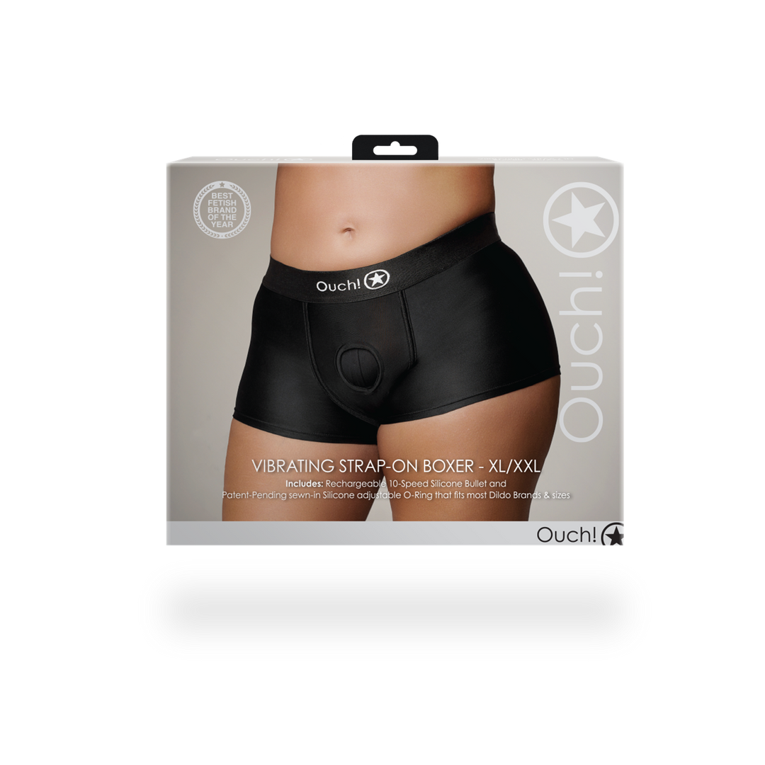 Arnés strap-on 10 velocidades – negro OU825BLKXLXXL1 | Ouch!