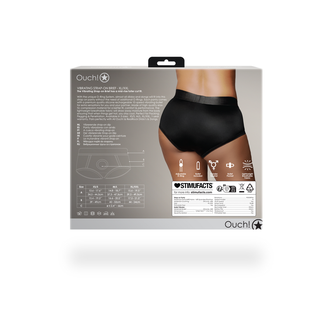 Arnés strap-on 10 velocidades – negro OU826BLKXLXXL1 | Ouch!