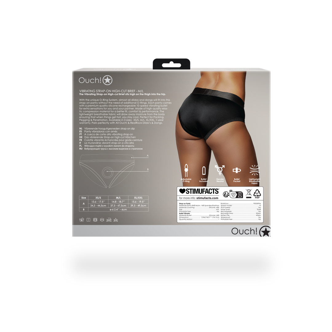 Arnés strap-on cut 10 velocidades – negro OU827BLKML1 | Ouch!