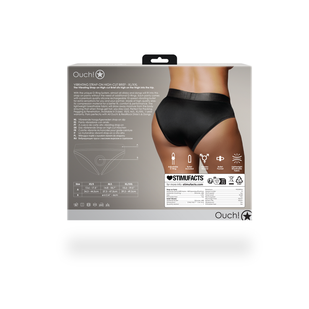 Arnés strap-on cut 10 velocidades – negro OU827BLKXLXXL1 | Ouch!
