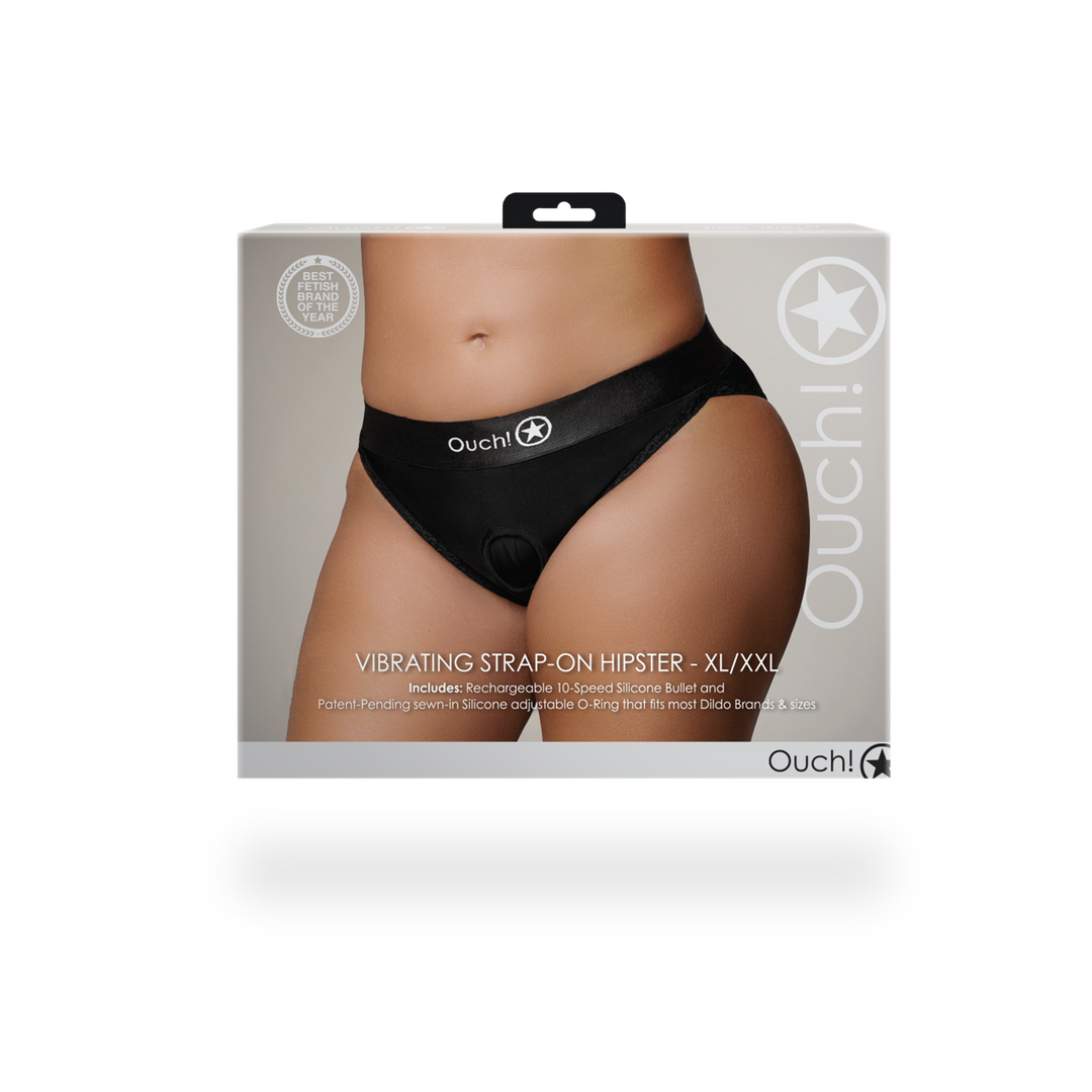 Arnés strap-on Hipster 10 velocidades – negro OU828BLKXLXXL1 | Ouch!