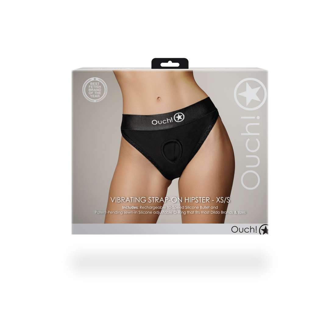 Arnés strap-on Hipster 10 velocidades – negro OU828BLKXSS1 | Ouch!