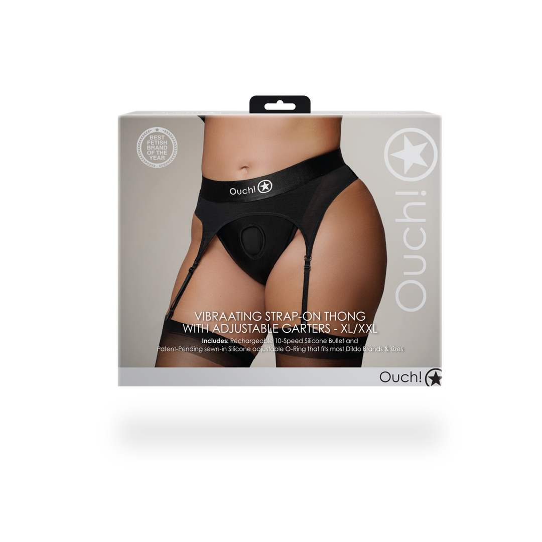 Strap-on Garters 10 speeds – black OU829BLKXLXXL1 | Ouch!
