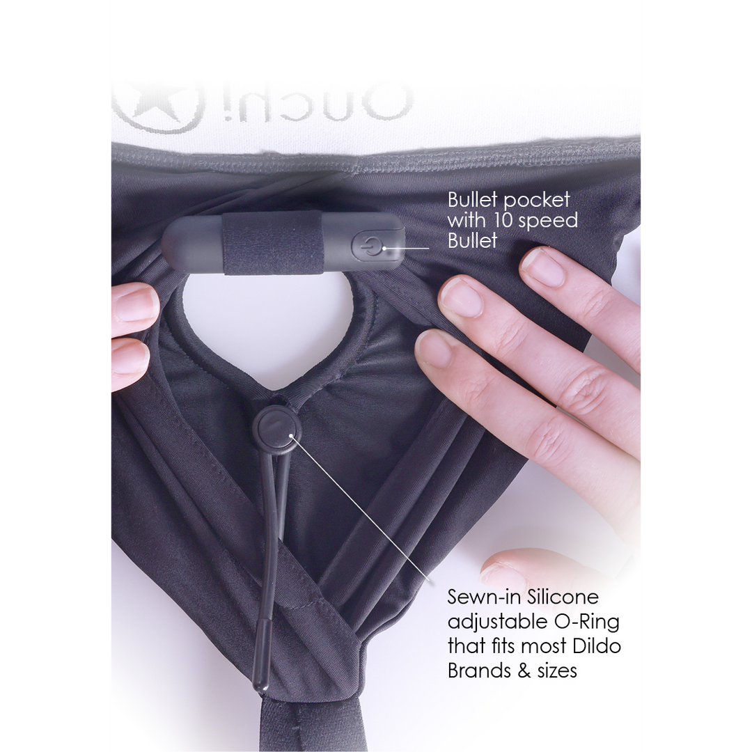 Arnés strap-on 10 velocidades – negro OU831BLKXLXXL1 | Ouch!