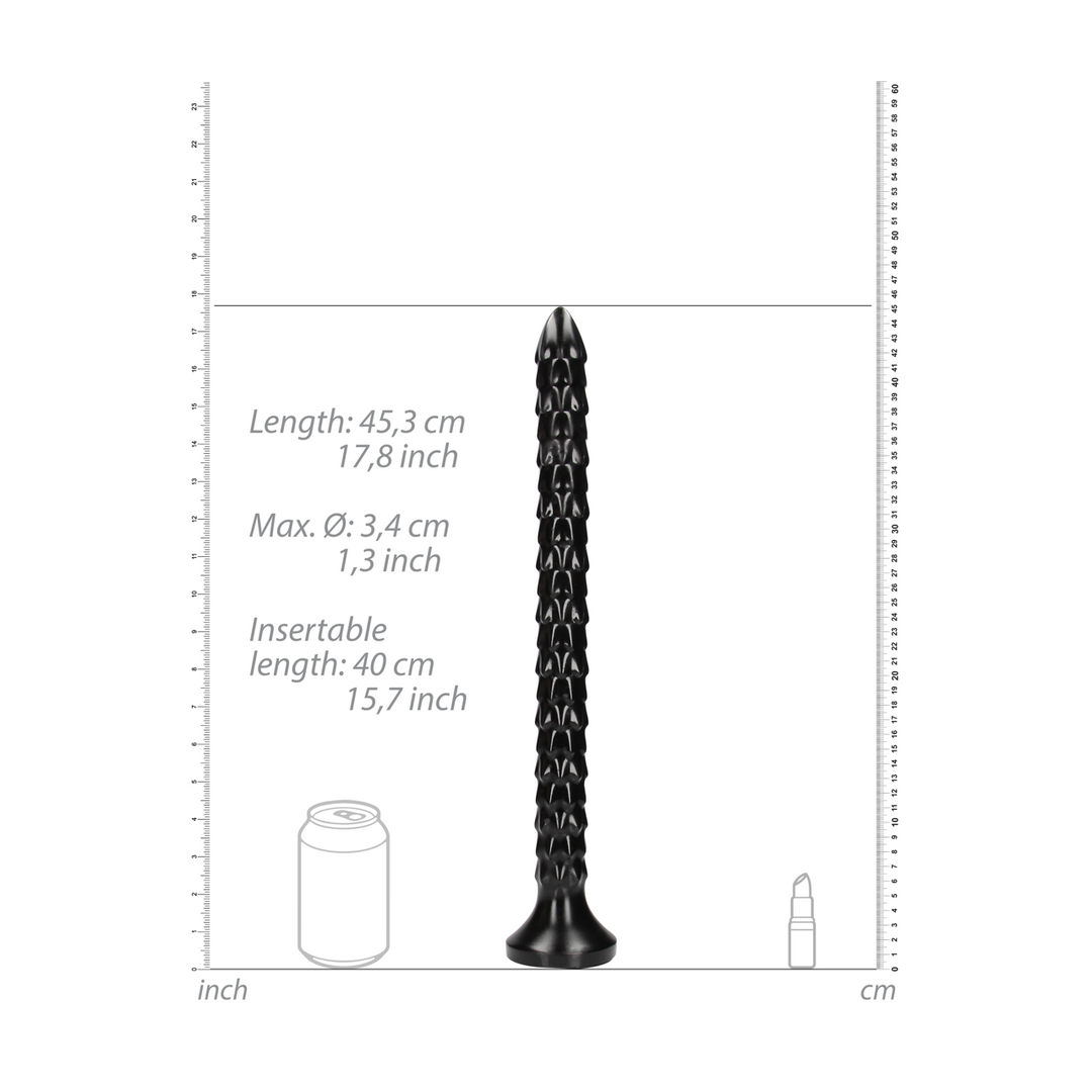 Stimolatore clitorideo Scaled Snake 45.3 cm – nero | Ouch!