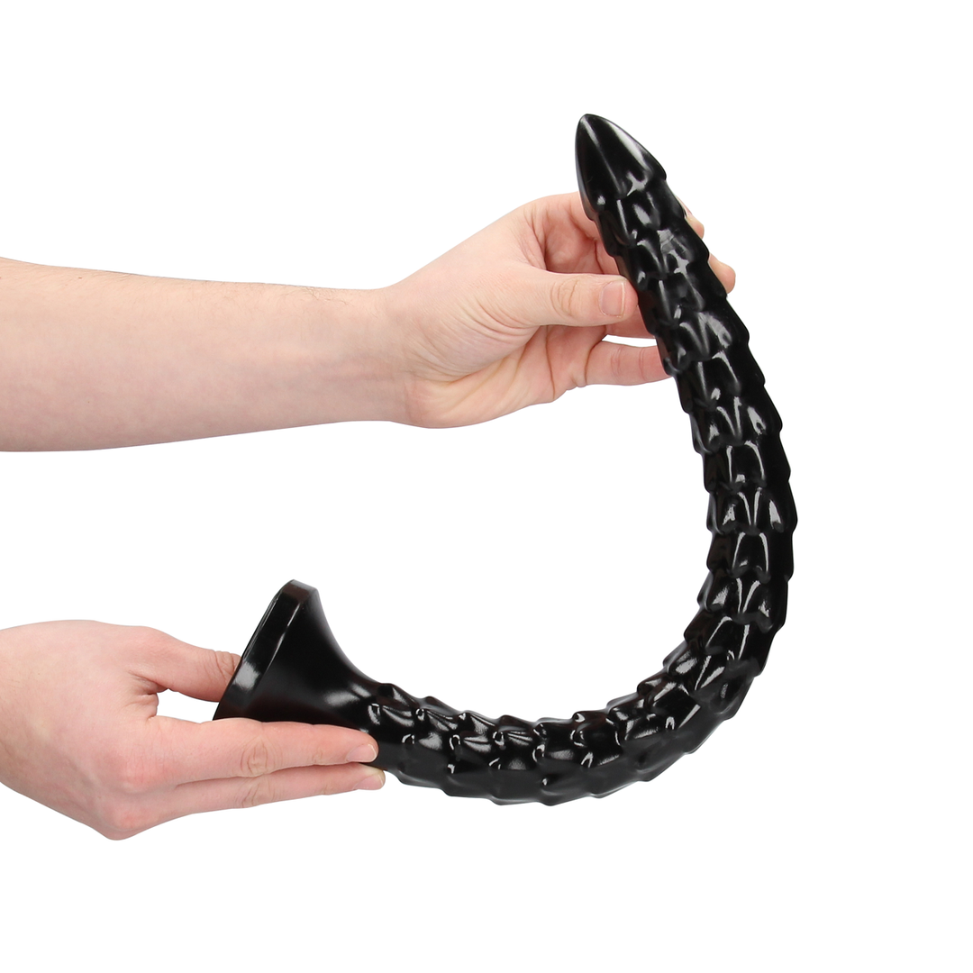 Stimolatore clitorideo Scaled Snake 45.3 cm – nero | Ouch!