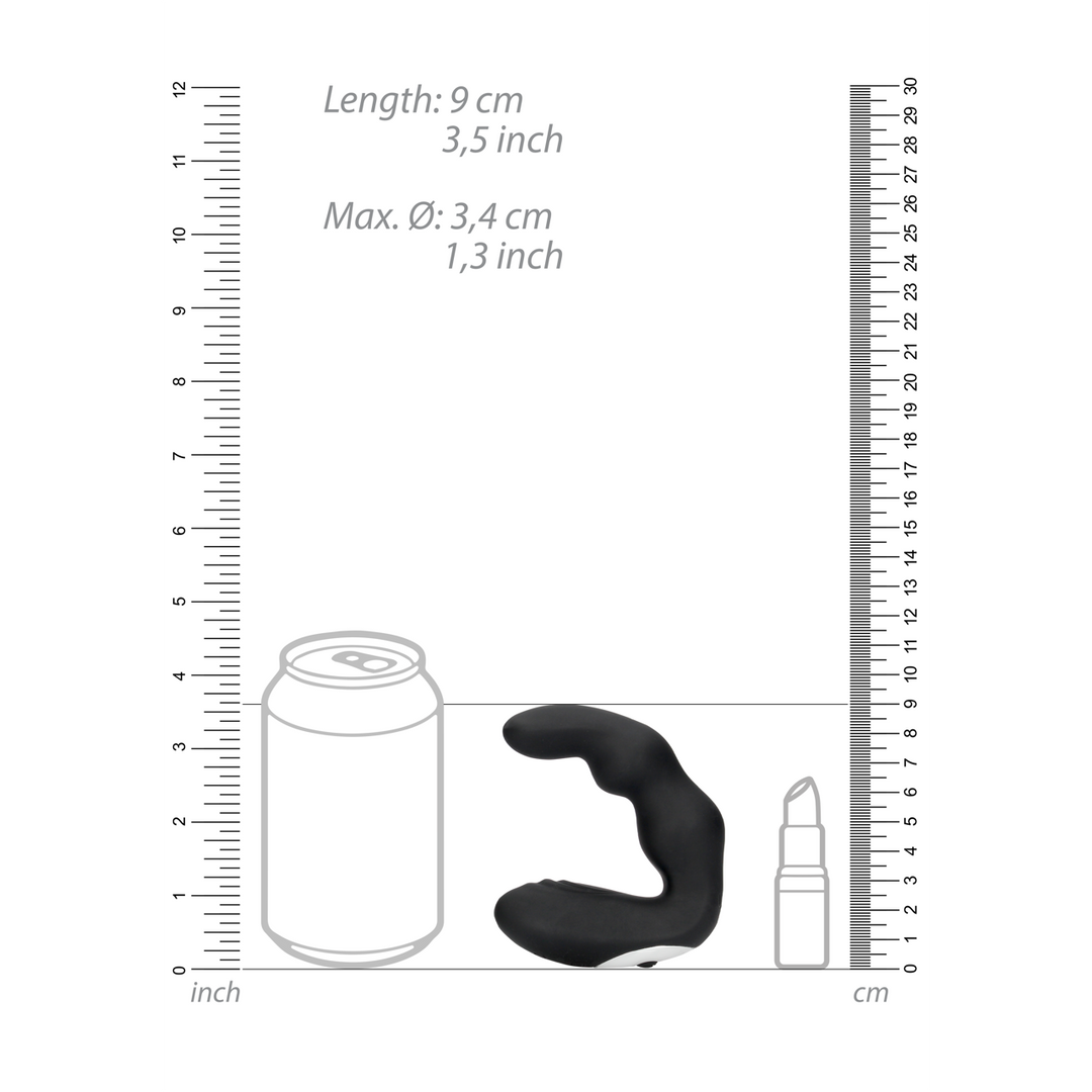 Bent Vibrating Prostate Massager with Remote Control - Black