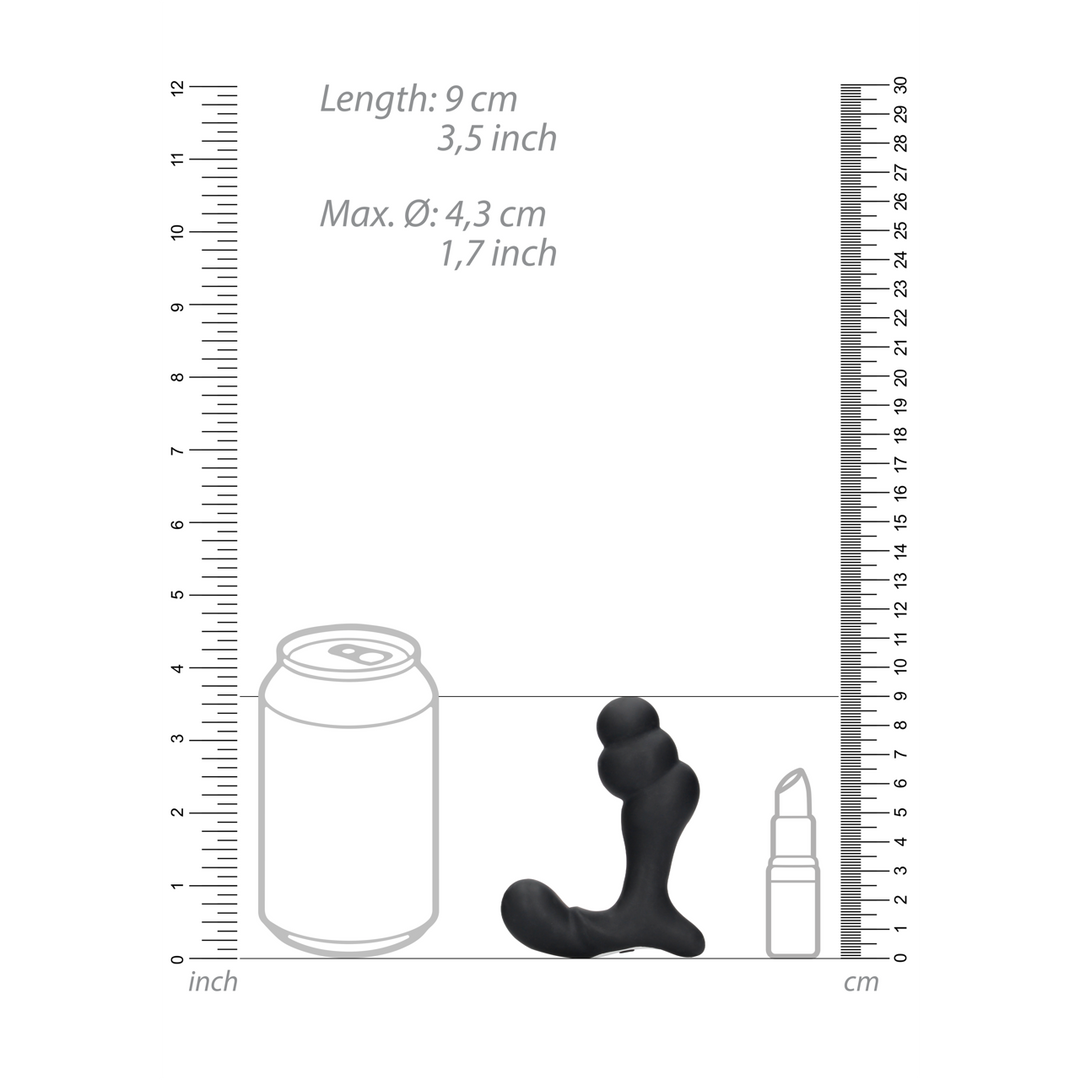 Stacked Vibrating Prostate Massager with Remote Control - Black