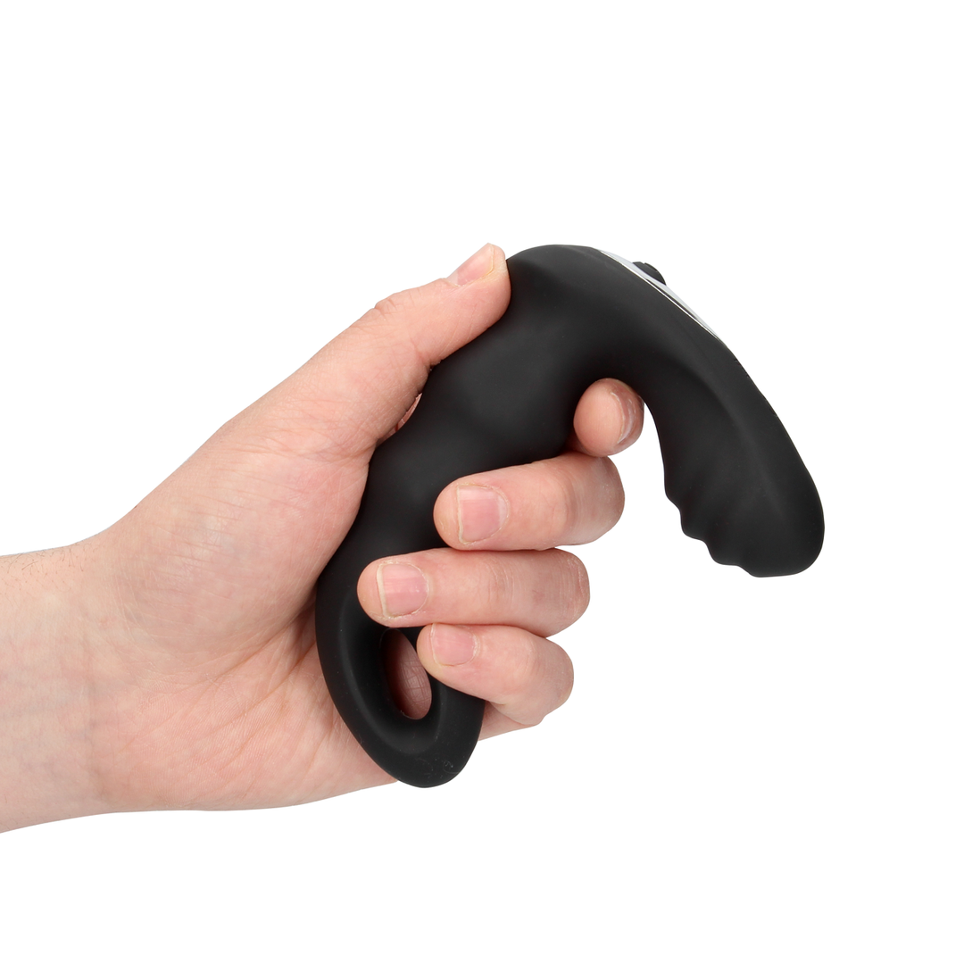 Masseur de prostate vibrant perlé avec télécommande - Noir