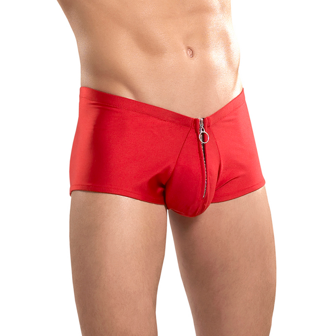 Calças de homem Zipper – vermelha PAK835RESM | Male Power