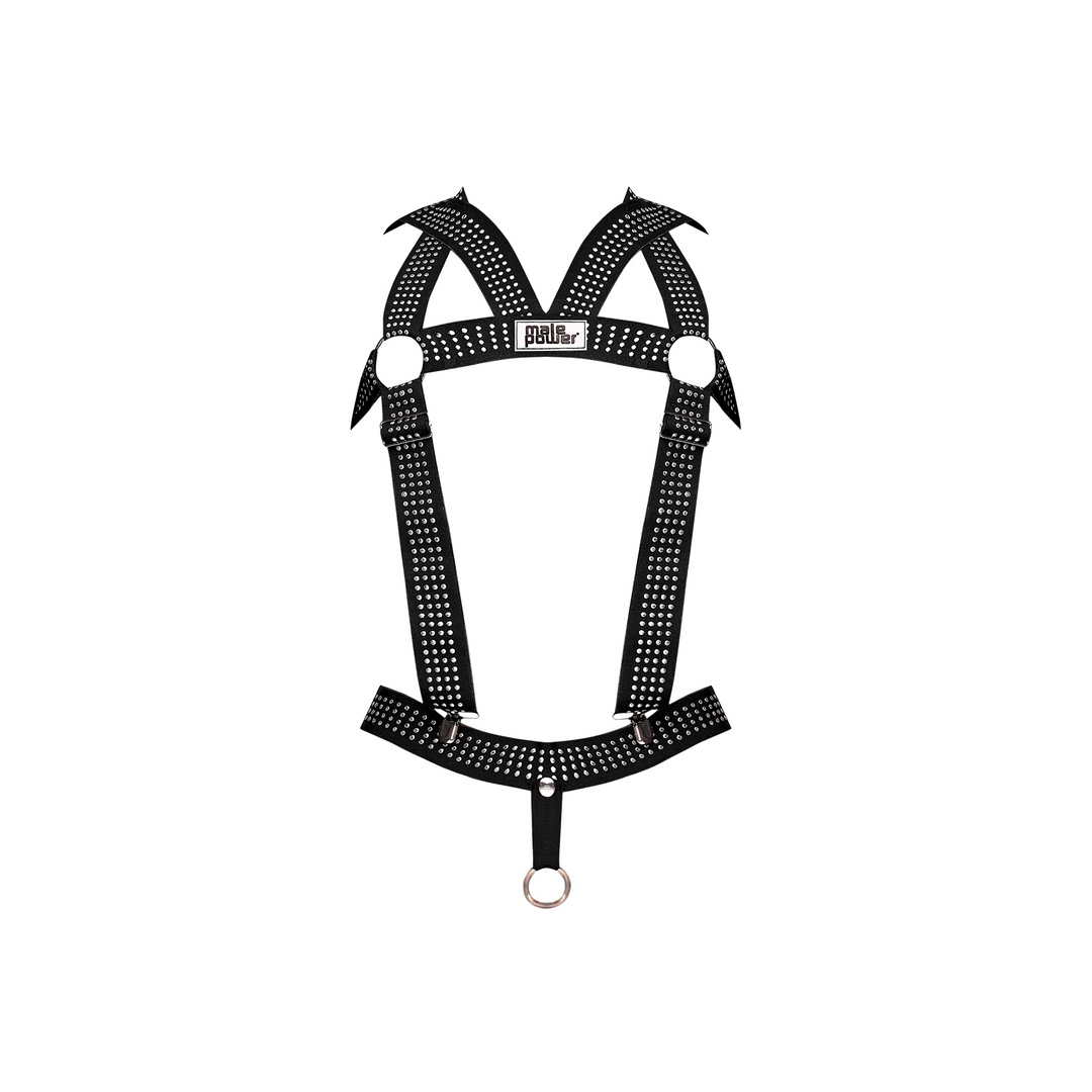 Arnés strap-on Elastic Studs – negro | Male Power