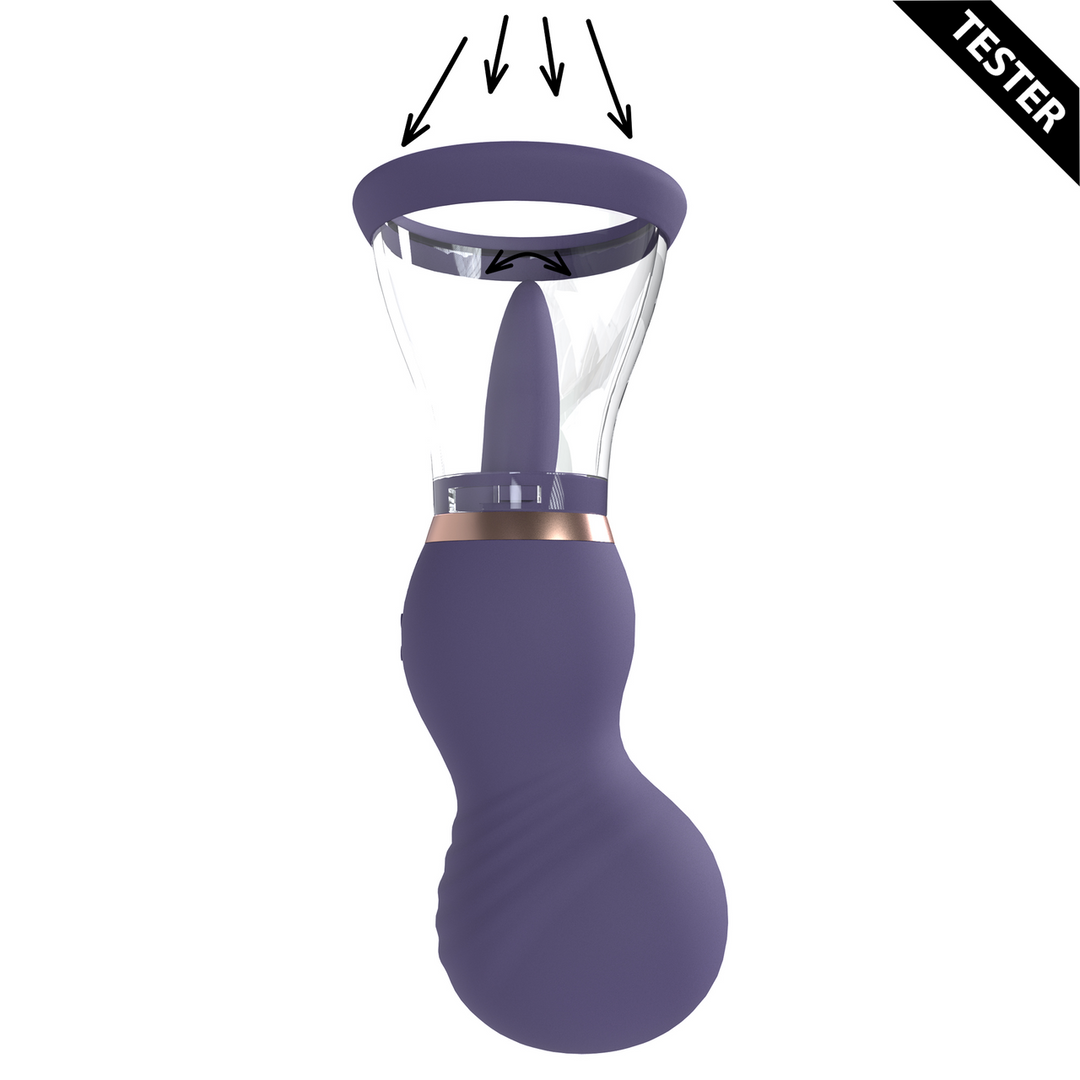 Bomba de pene Sensual Vulva – recargable, morada | Pumped