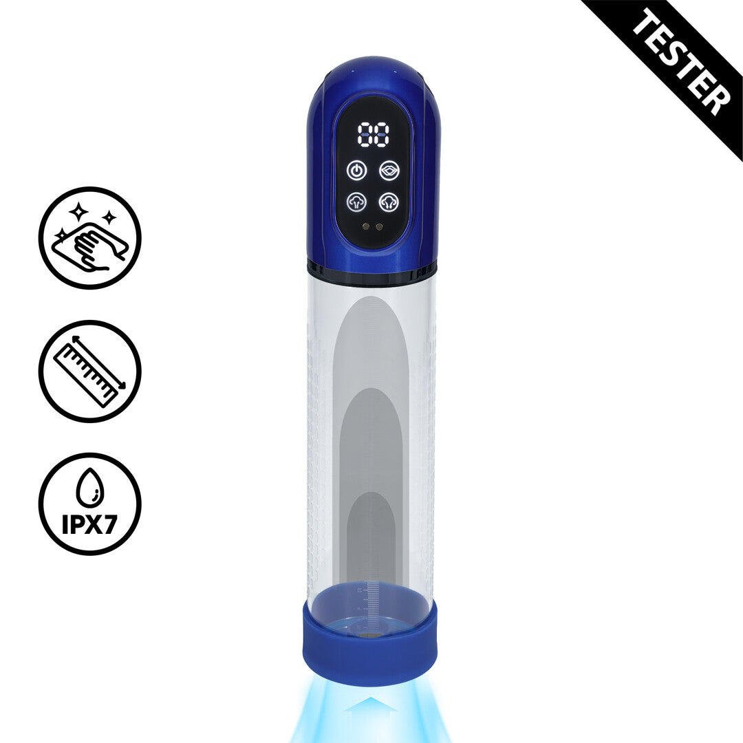 Engage - Automatic Waterproof Penis Pump and Masturbator - Metallic Blue - Tester