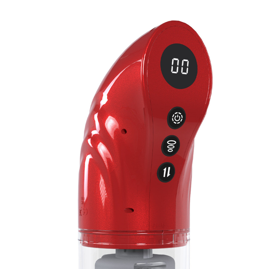 StrokeMate - Suction Rotation and Thrusting Masturbator Pump - Metallic Red