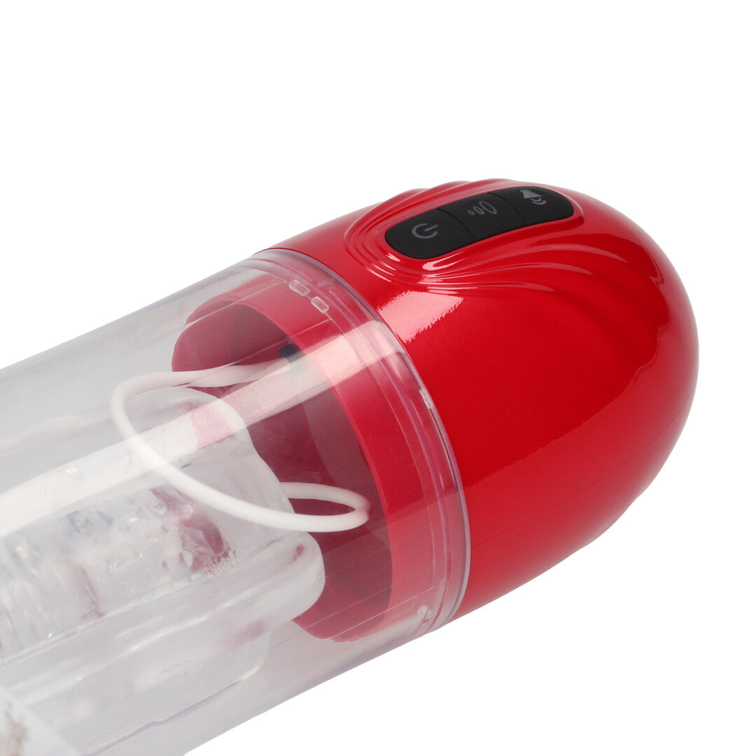 SonicPull - Pompe Masturbateur par Aspiration et Vibration - Multimédia Amélioré - Rouge Métallisé