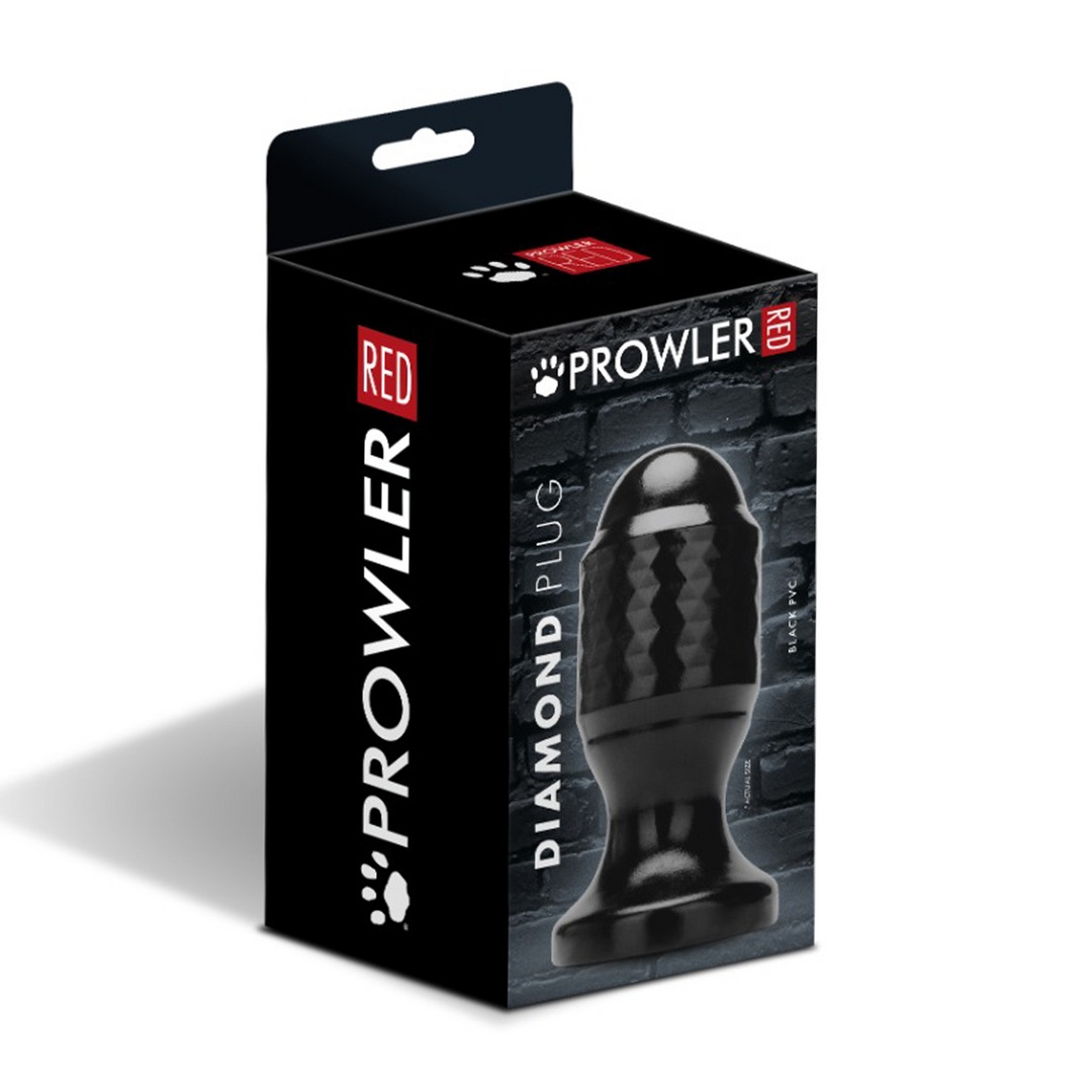 Plug anale 17 cm – con gioiello, nero | Prowler