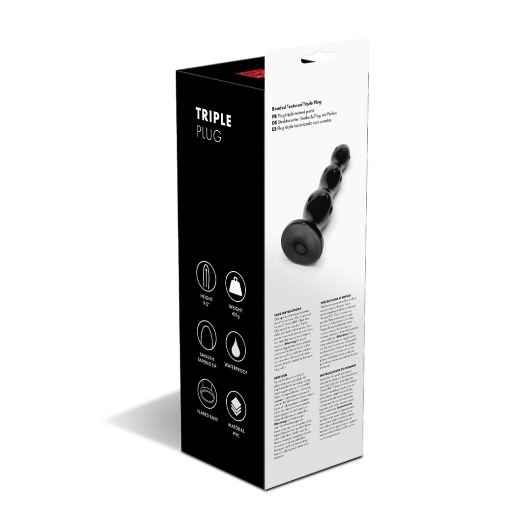 Plug anal Triple 30 cm – negro | Prowler