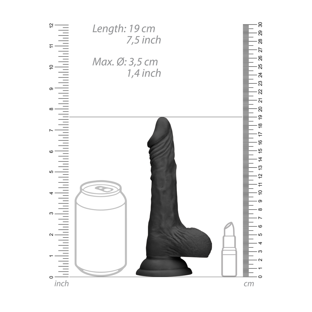 Consolador Testicles – negro 3.5 cm | RealRock