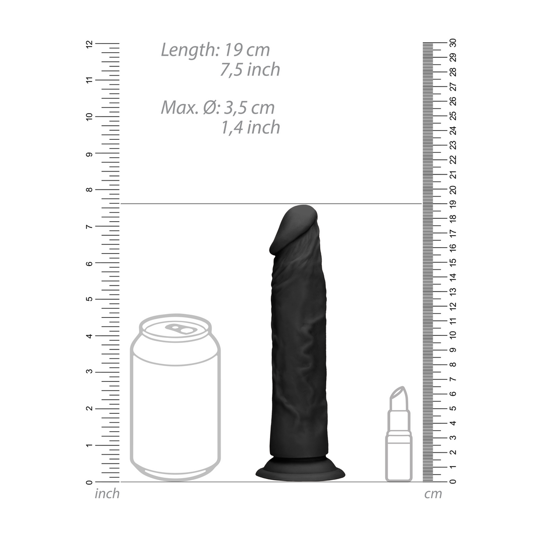 Consolador Testicles – negro 3.5 cm | RealRock