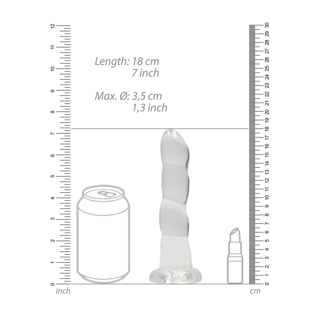 Dildo Non 18 cm – with suction cup, clear | RealRock