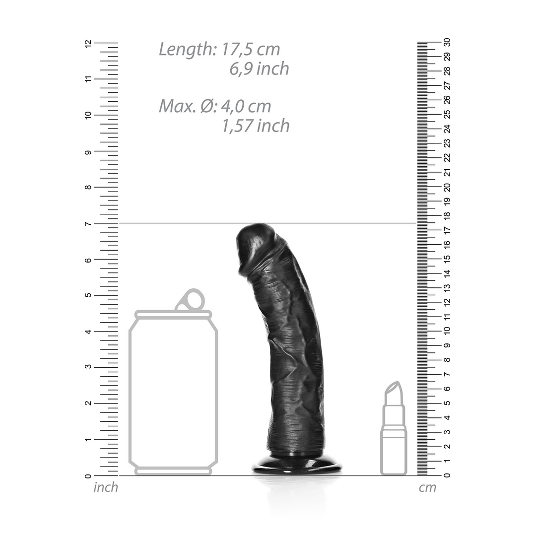 Dildo Curved 9.2 cm – with suction cup, black | RealRock