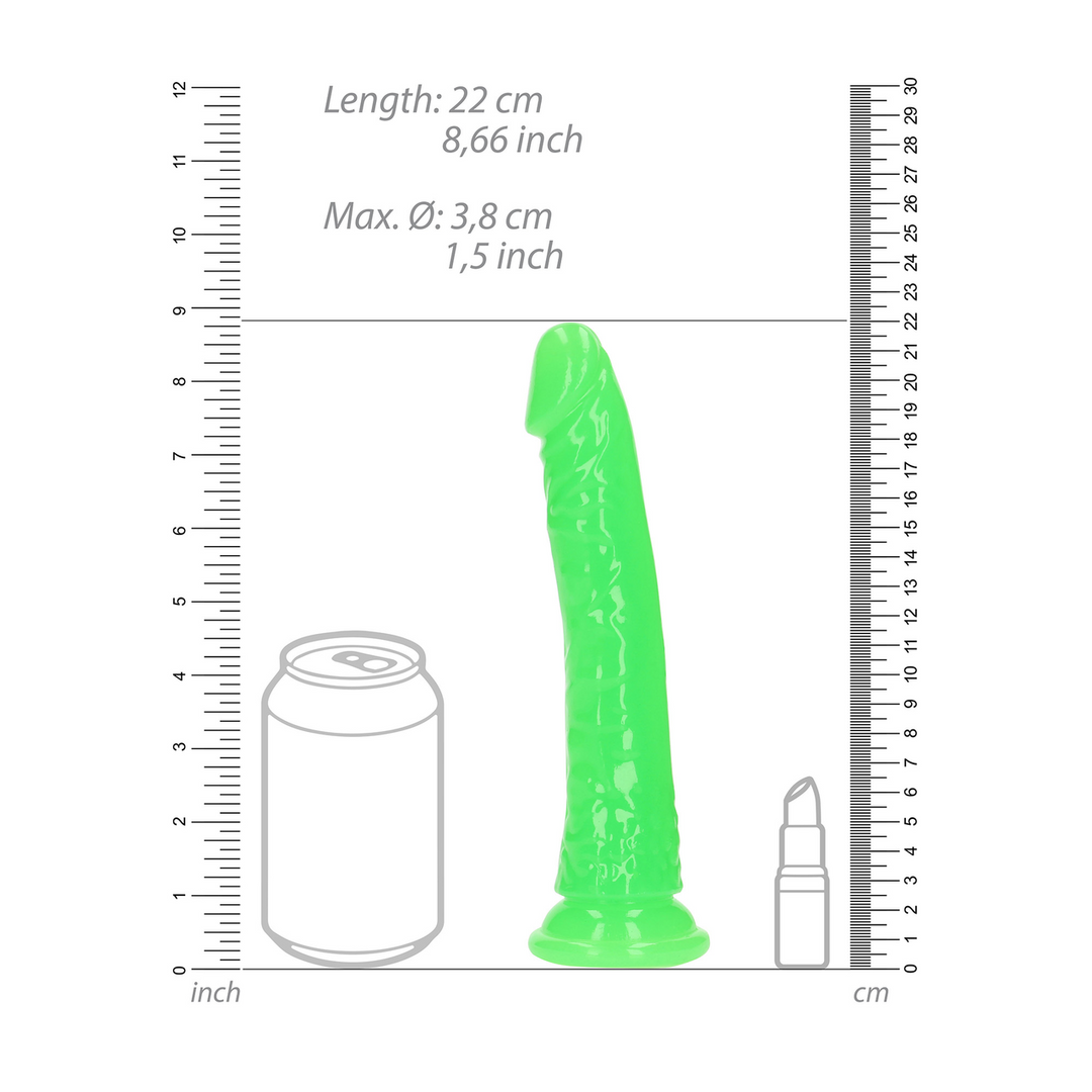Dildo – con ventosa, fosforescente, rosa 6.2 cm | RealRock