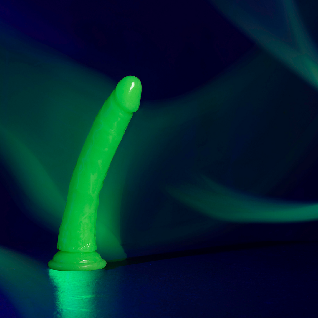 Dildo – con ventosa, fosforescente, verde 6.7 cm | RealRock