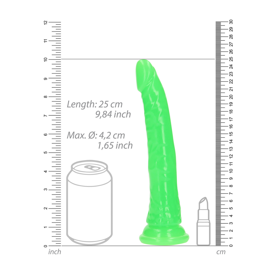 Dildo – con ventosa, fosforescente, verde 6.7 cm | RealRock