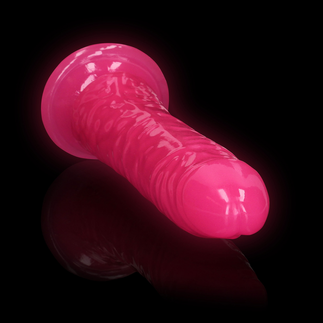 Dildo – con ventosa, fosforescente, rosa 6.7 cm | RealRock