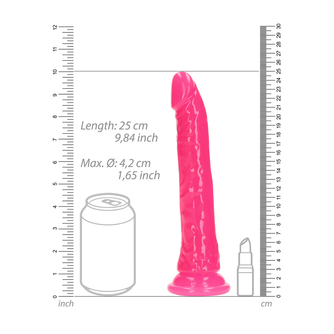 Dildo – con ventosa, fosforescente, rosa 6.7 cm | RealRock