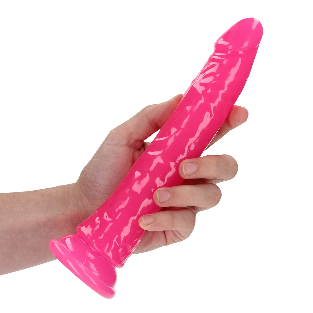 Dildo – con ventosa, fosforescente, rosa 6.7 cm | RealRock