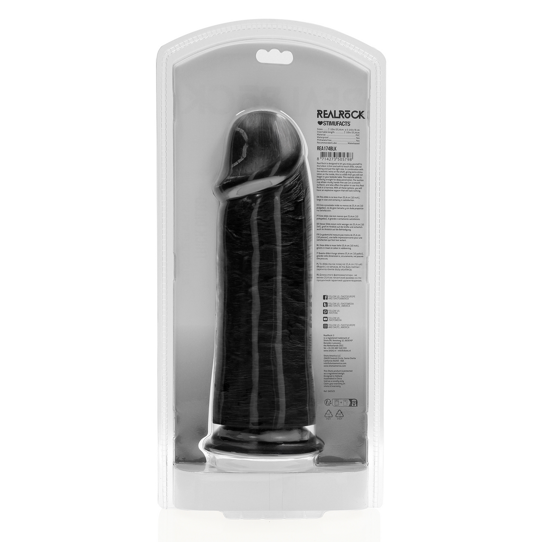 Dildo realista Thick Straight 8 cm – preto REA174BLK | RealRock